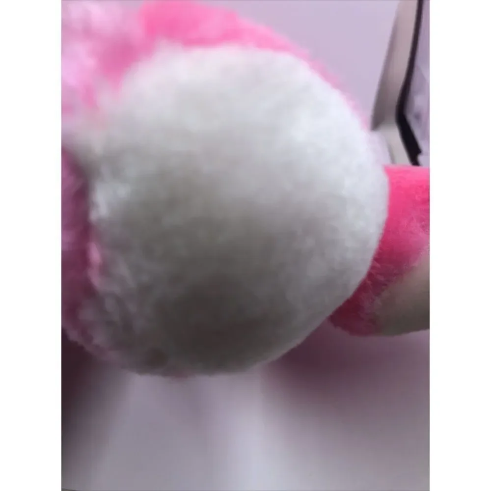 Vintage Pink white plush teddy bear Amusement Opryland Logo